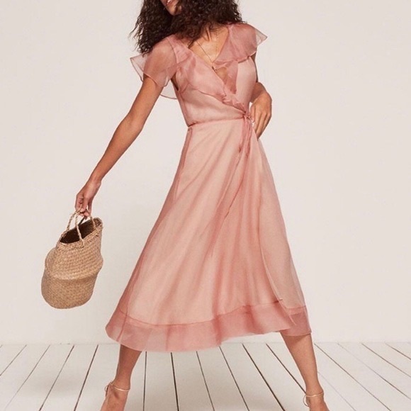 ✨ NWOT REFORMATION Cannes dress pink - Picture 4 of 7